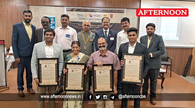 Rotary honours various professionals at Coimbatore - Afternoonnews