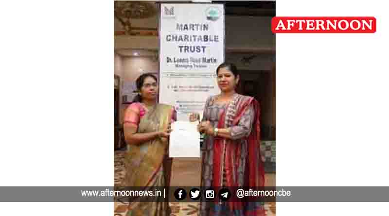 Martin group donates Rs 5 lakhs to charitable trust at Coimbatore ...